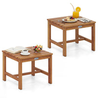 Tangkula 17" Patio Acacia Wood Side Table
