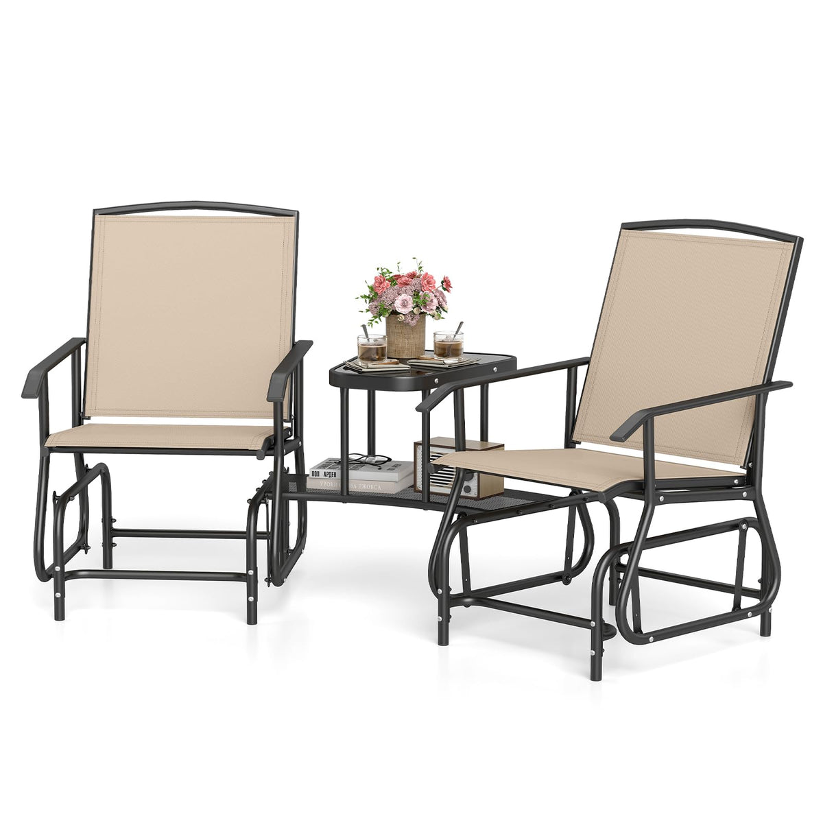 Tangkula Patio 2 Person Swing Glider Chair