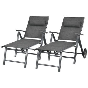 Tangkula Outdoor Folding Padded Lounge Chair W/ 7-Position Backrest