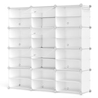 Tangkula 48 Pairs Shoe Rack Organizer, 12-Cube Shoe Storage Cabinet with Removable Shelf