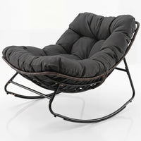 Tangkula Oversized Egg-Shaped Papasan Rocking Chair