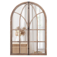 Tangkula 24" x 34" Arched Window Mirror, Farmhouse Decorative Arch Mirror