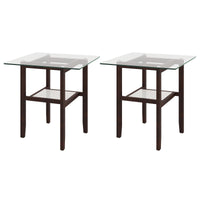 Tangkula Table d'appoint carrée en verre de 61 cm pour salon