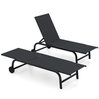 Tangkula Lounge Chair Outdoor with Wheels