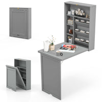 Tangkula Wall Mounted Fold Out Convertible Desk for Home Office