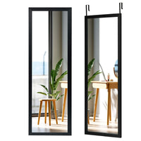 Tangkula Miroir de porte pleine longueur, miroir mural, 47,5 x 14,5 pouces, miroir à suspendre (noir et blanc)