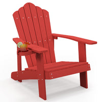 Tangkula Oversized Adirondack Chair, Patio Lounge Chairs w/Adjustable Cup Holder