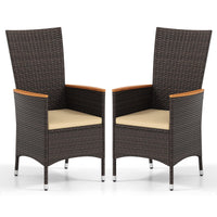 Chaises de salle à manger en rotin à dossier haut Tangkula pour patio, lot de 2 ou 4