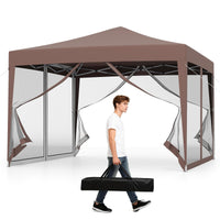 Tonnelle escamotable 3x3 m avec moustiquaire, tente de réception extérieure avec sac de transport