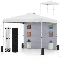 Tangkula 10x10 Ft Pop Up Canopy with Sidewall UPF50+ Commercial Canopy Tent