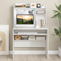 Tangkula Space Saving Laptop Desk with Magnetic Whiteboard