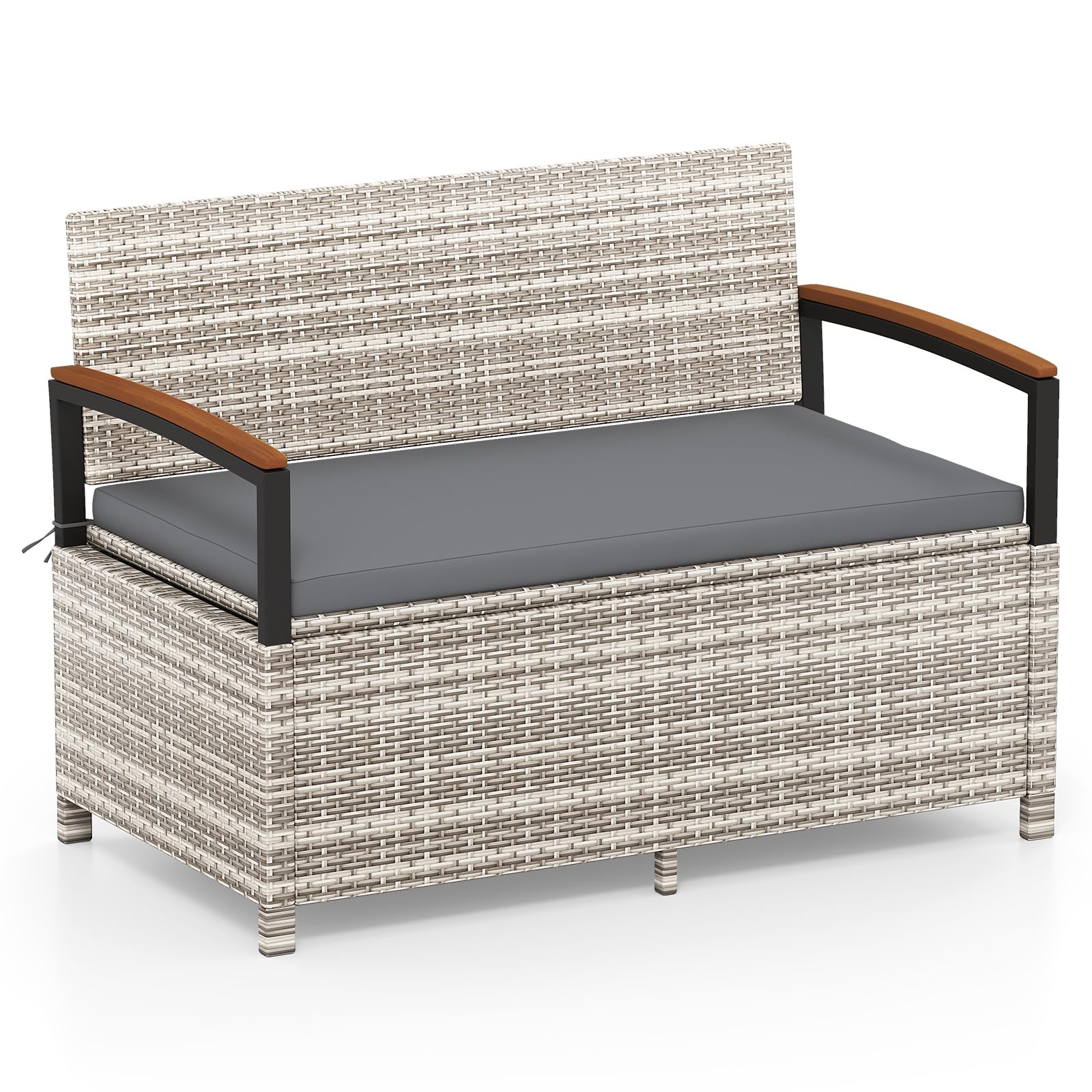 Tangkula 46 Gallon Outdoor Bench with Storage