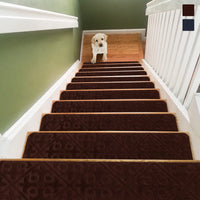 30 x 8 inch Stair Treads Carpets Non-Slip, Set of 15 Stair Runners for Wooden Steps