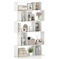 Tangkula 5-Tier Geometric Bookshelf 62”H Bookcase(1/2)