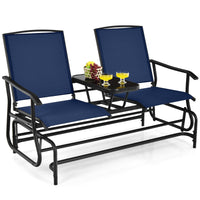 Tangkula 2 Person Swing Glider Chair, Patio Rocking Loveseat