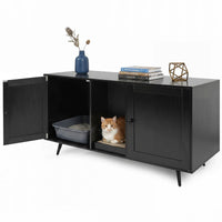 Tangkula Double Cat Litter Box Enclosure for 2 Cats