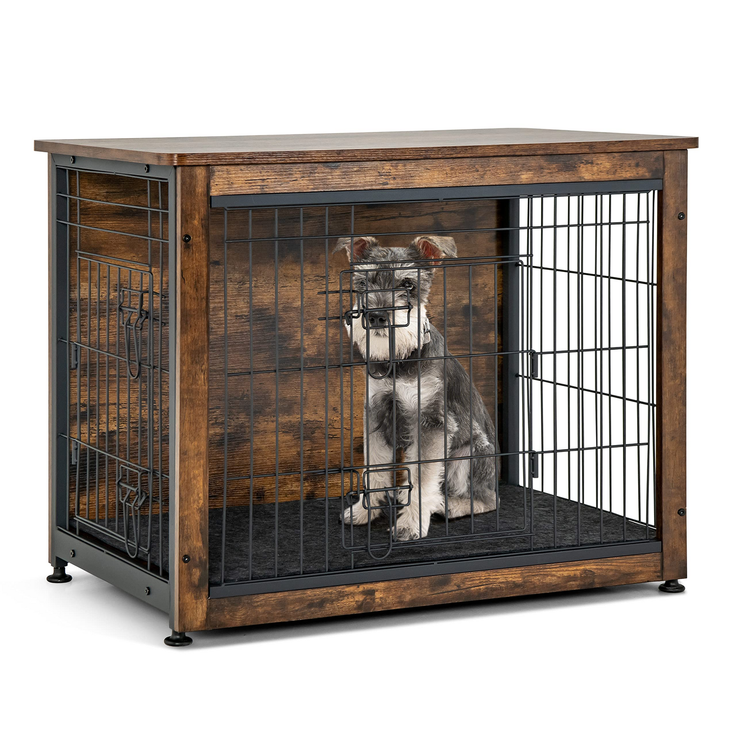 Tangkula Dog Crate Furniture with Removable Tray/Felt Mat
