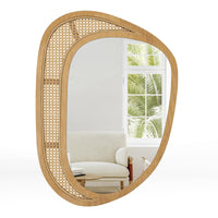 Miroir mural en rotin Tangkula (90 cm L x 64 cm l)