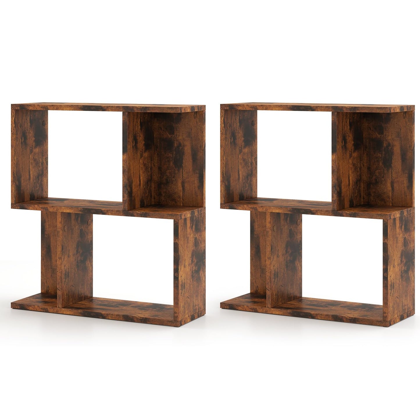 Tangkula 3 Tier Geometric Bookshelf