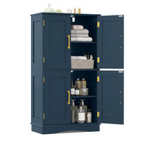Tangkula 43.5" H Freestanding Pantry Cabinet with 4 Doors and 2 Adjustable Shelves