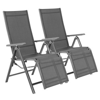 Chaise longue pliante d'extérieur Tangkula, fauteuil inclinable de patio avec 7 positions de dossier et de repose-pieds réglables