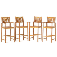 Tangkula Set of 2/4 Outdoor Acacia Wood Bar Stools