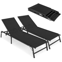 Tangkula Lot de 2 chaises longues d'extérieur Tangkula pour terrasse