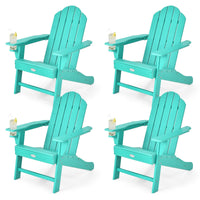 Tangkula Adirondack Chair Outdoor, Fade Resistant HDPE Armchairs with Cup Holder