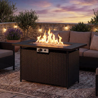 Tangkula 42 Inch Propane Fire Pit Table