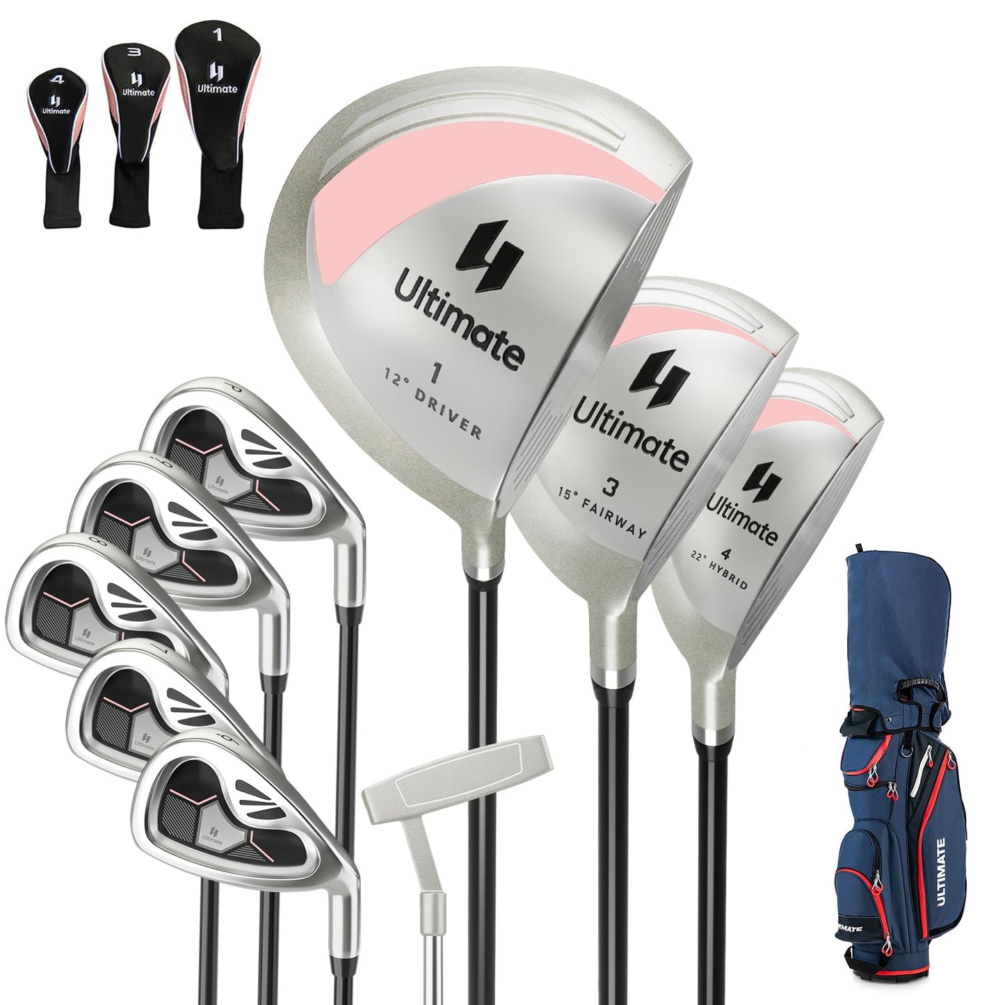 Tangkula Ensemble complet de 10 clubs de golf pour femme, main droite
