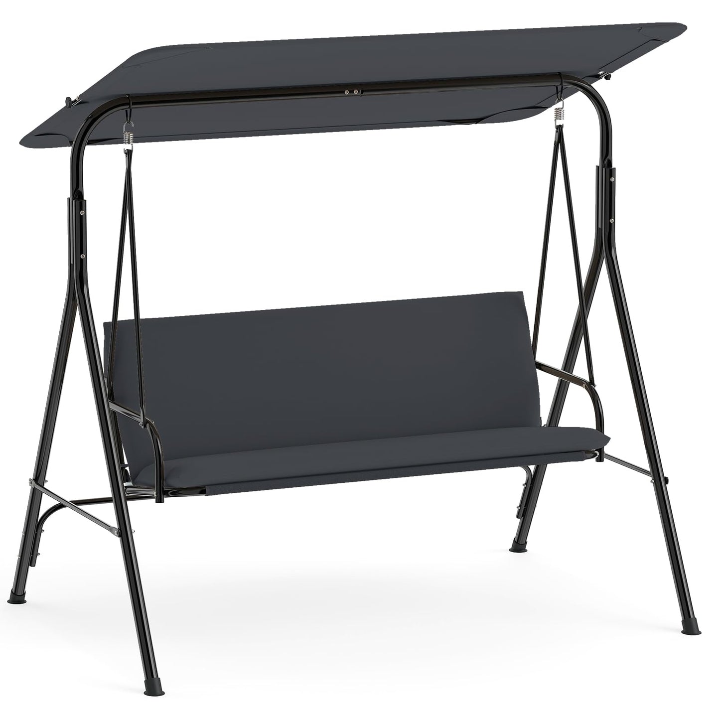Tangkula 3 Person Porch Swing Outdoor Swing with Removable Cushions
