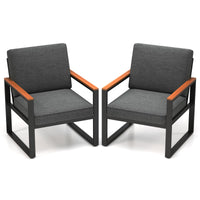 Tangkula Patio Aluminum Sofa Set of 2 for Balcony