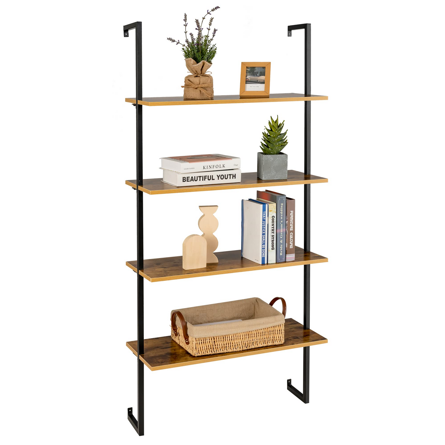 Tangkula 4-Tier Ladder Shelf Widened 30 Inch