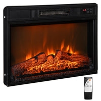 Tangkula Electric Fireplace Insert, Recessed 1400 W Electric Fireplace