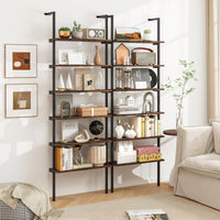 Tangkula Industrial 6-Tier Bookshelf