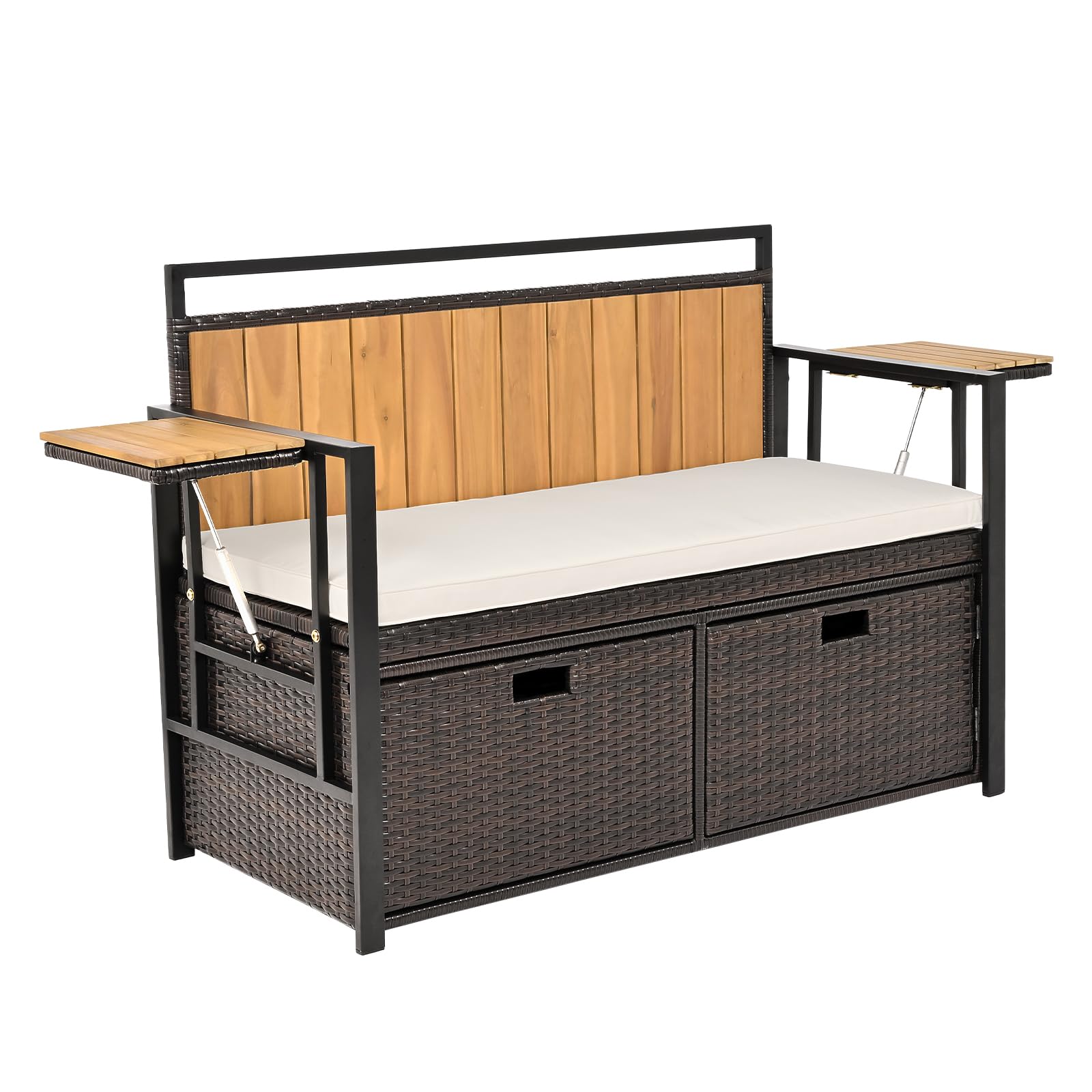 Tangkula 45 Gallon Outdoor Bench with Storage