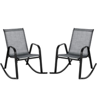 Tangkula Patio Rocking Chair Set of 2/4, Outdoor Ergonomic Rockers with Breathable Fabric Seat
