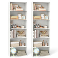 Tangkula 6-Tier Bookcase, 70” Tall Freestanding Bookshelf with 6 Open Shelves