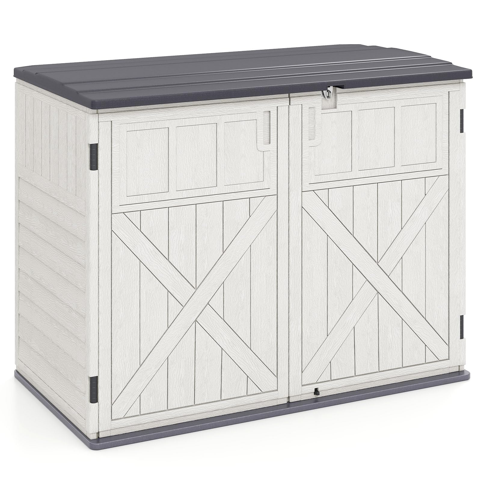 Tangkula Large Outdoor Storage Cabinet for Gardening Tools Cushions
