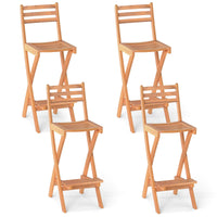 Tangkula Patio Folding Barstool Set with Backrest & Footrest