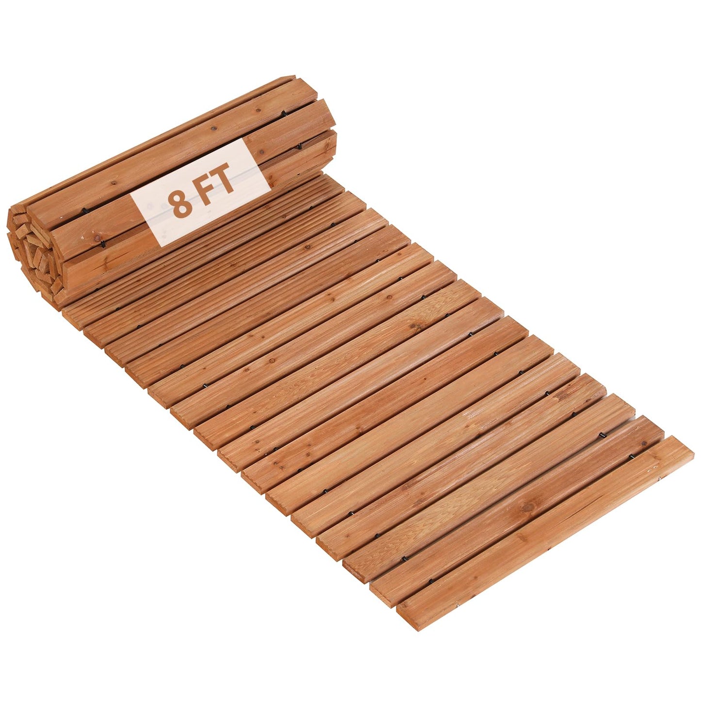 Tangkula 7/8 FT Wooden Garden Pathway
