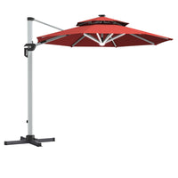 Tangkula 10 FT LED Cantilever Offset Hanging Patio Umbrella