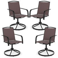 Tangkula Outdoor Swivel Chairs Set with High Back