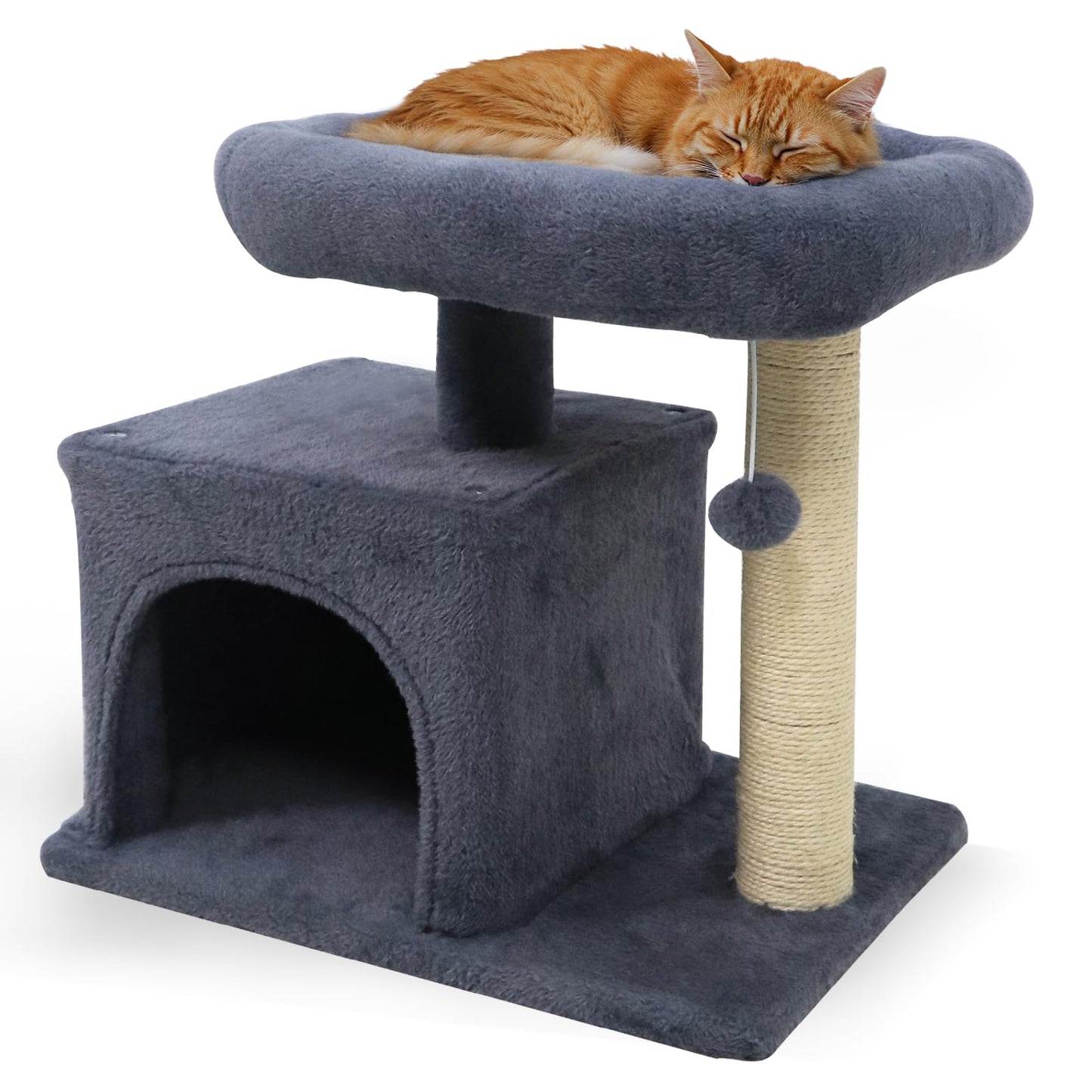 Tangkula Cat Tower with Sisal Scratching Posts for Small Spaces