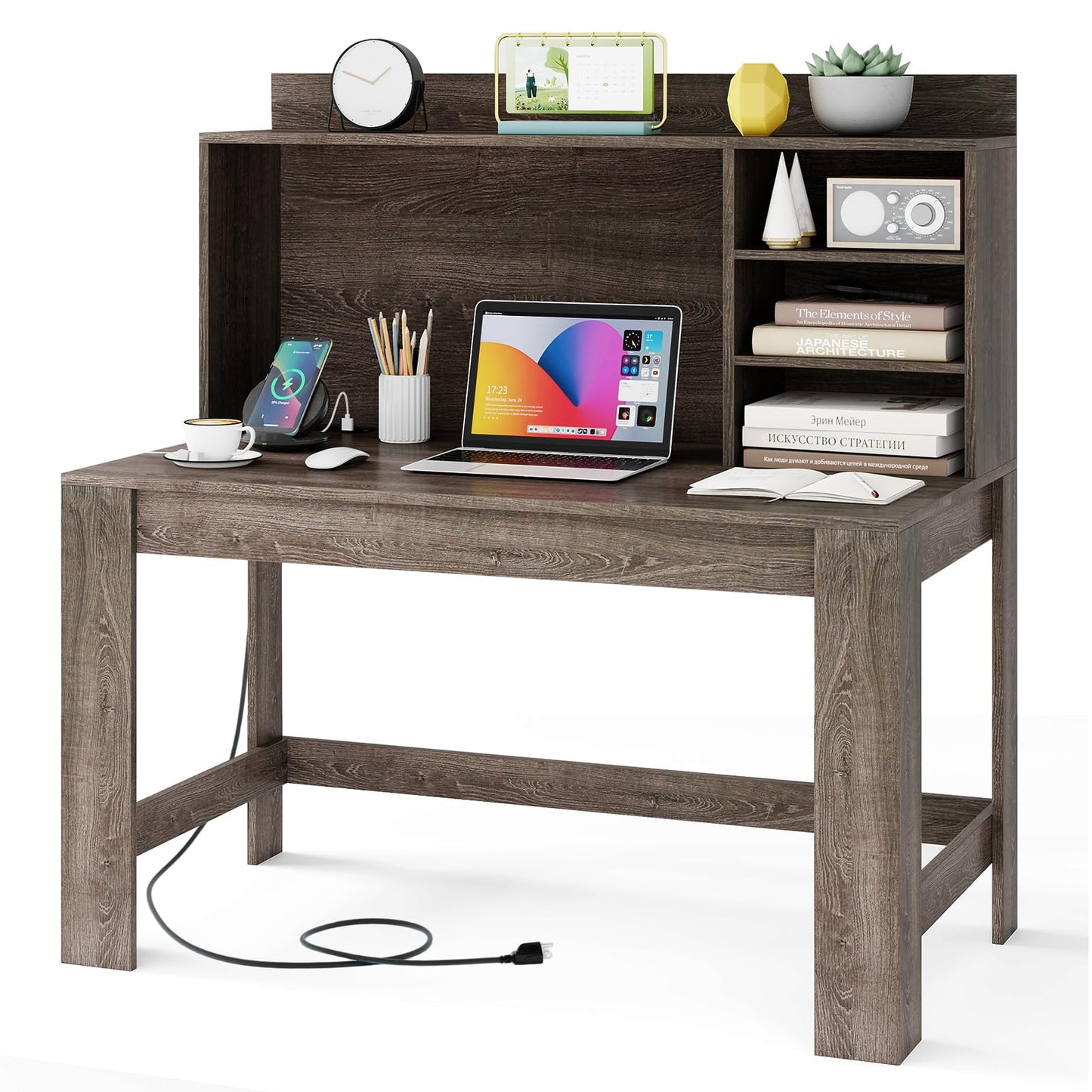 Bureau d'ordinateur Tangkula avec huche et station de charge