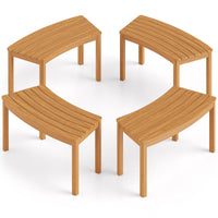 Ensemble de bancs d'extérieur incurvés en bois d'acacia Tangkula