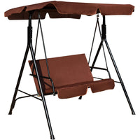Tangkula 2-Person Patio Swing, Outdoor Yard Swing with Canopy & Cushion, Weather Resistant Steel Lounge Swing Chair