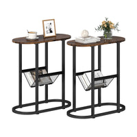 Tangkula Table d'appoint ovale étroite pour salon chambre à coucher