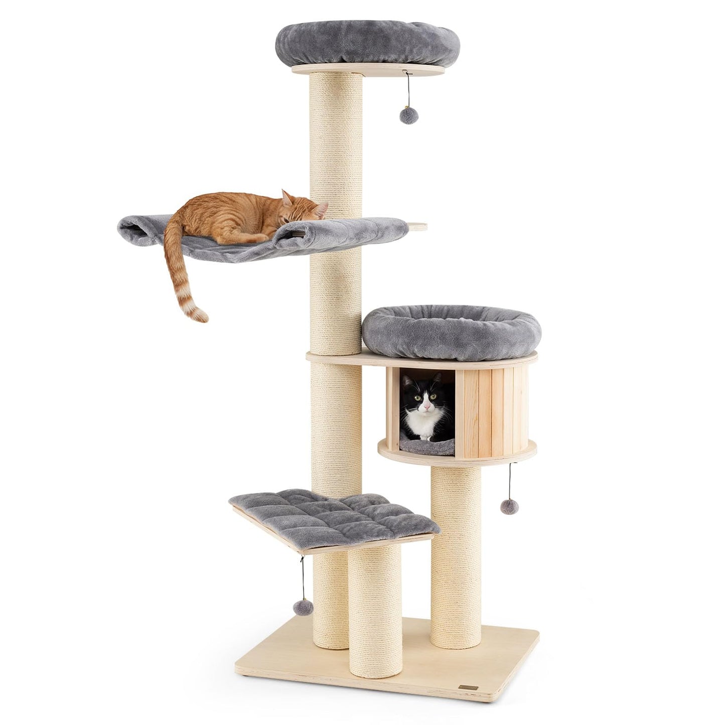 Tangkula Modern Cat Tree with Sisal Posts for Indoor Large Cats
