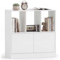 Tangkula 3-Tier Bookshelf with Cabinet for Study Home Office Living Room